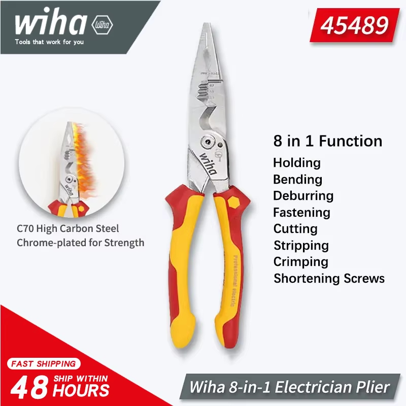 Tools Vn - Wiha Genuine 45489 8-in-1 Insulated Pliers
