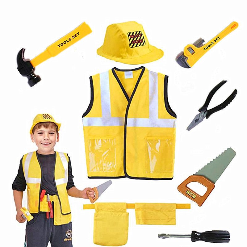 Tools Workshop Kids - Toddler Construction Worker Vest Costume, Worker
