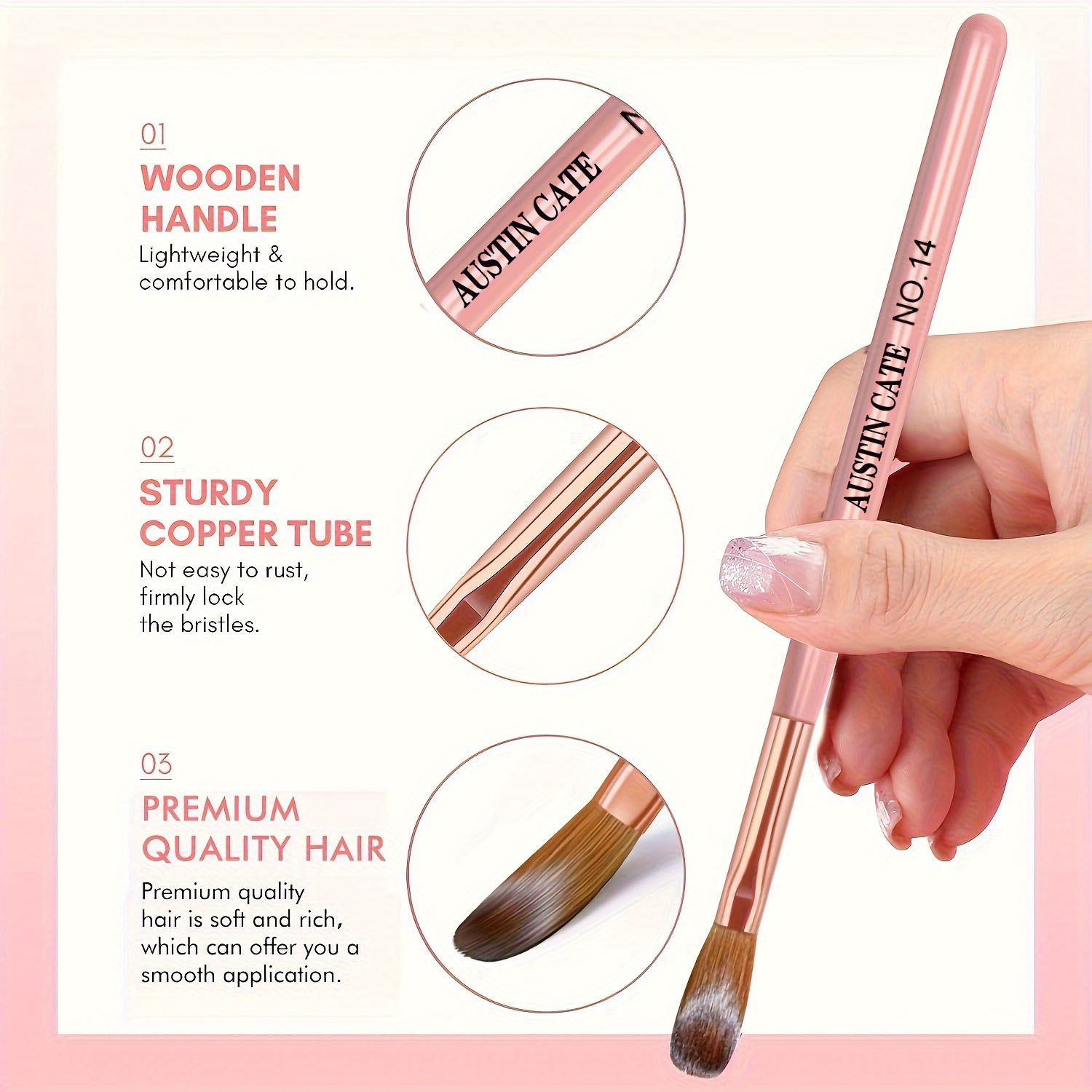 3pcs Kolinsky Acrylic Nail Bru - Chisel Set Wood review and price