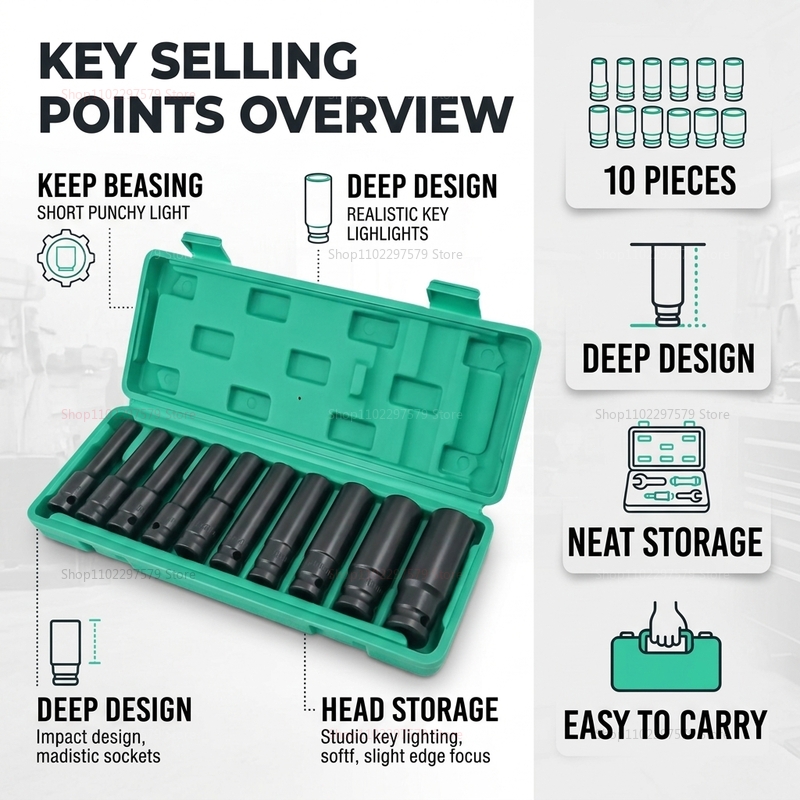 10pcs Socket Wrench Set 8-24mm - Mechanical Tools In Workshop review and price